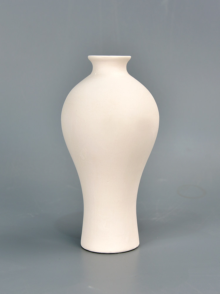 水流流星陶艺花瓶素坯梅瓶复古怀旧高白泥薄胎花瓶