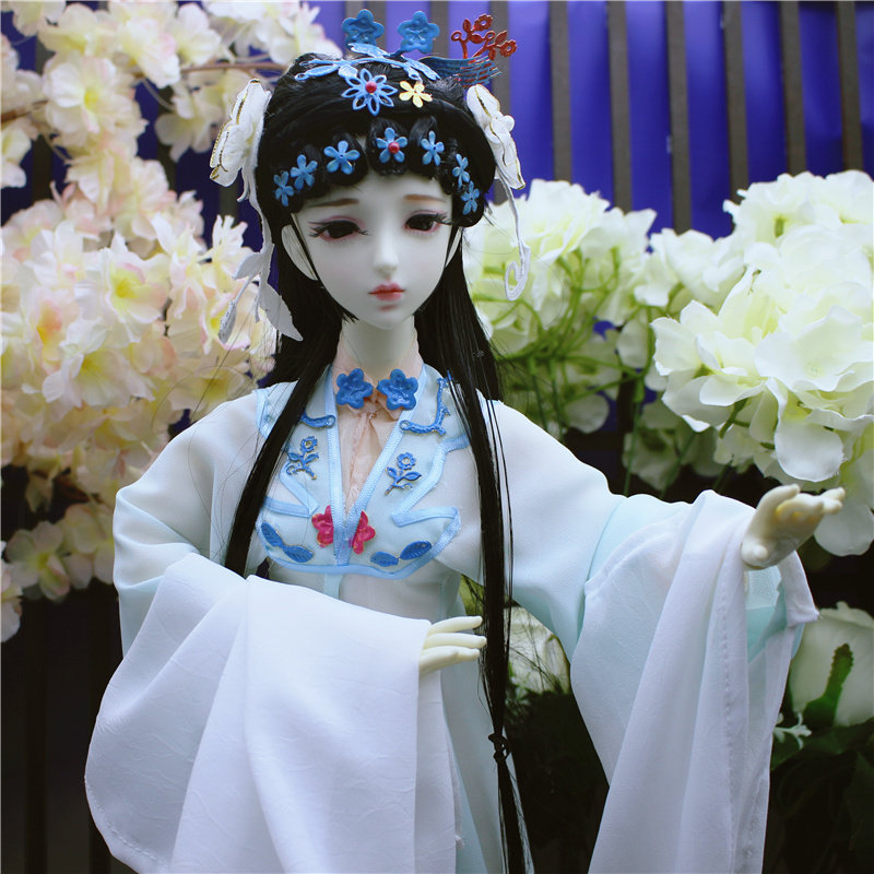 长安中国娃娃汉服古风戏曲洋娃娃青衣古装手绘sd60cm过家家玩具