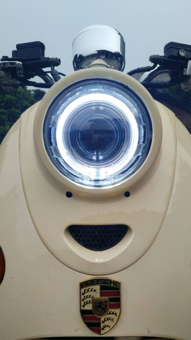 小龟电动车摩托车大灯总成q5气灯双光透镜天使眼摩托车氙气灯