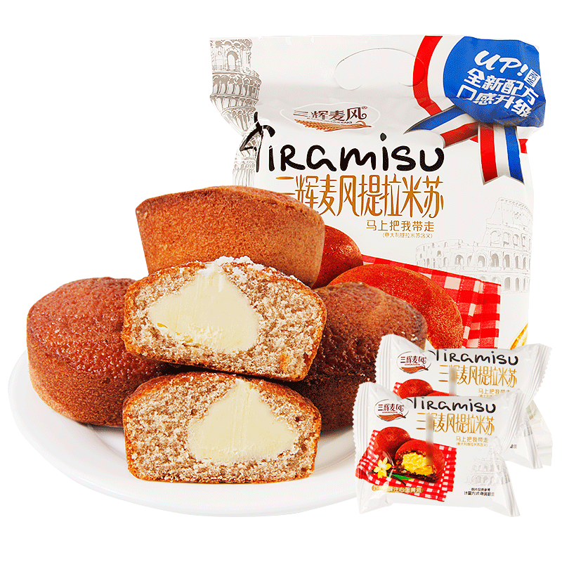 三辉麦风提拉米苏巧克力味注心蛋糕早餐糕点休闲小吃网红蛋糕零食