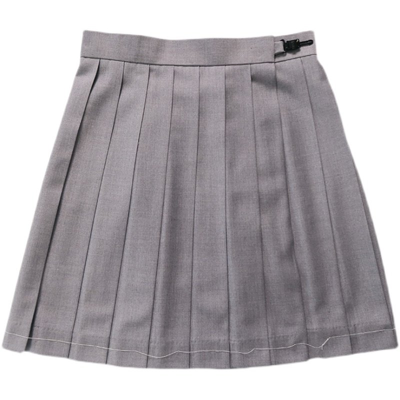 【湫奈社】原创正品纯色轮褶jk制服裙绀色灰黑百搭