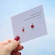 S925 sterling silver red heart earrings Korean version of the New Year Red Fresh Peach Heart Red Heart Stone Earrings Student Gifts S925 sterling silver red heart earrings Korean version of the New Year Red Fresh Peach Heart Red Heart Stone Earrings Student Gifts