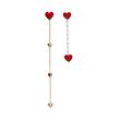 S925 sterling silver asymmetric red love long runus earrings Korean ins inS feminine earrings student gift S925 sterling silver asymmetric red love long runus earrings Korean ins inS feminine earrings student gift