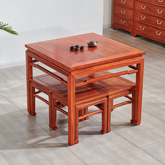 木果果木红木家具刺猬紫檀古典八仙桌中式实木正方饭桌实木餐桌