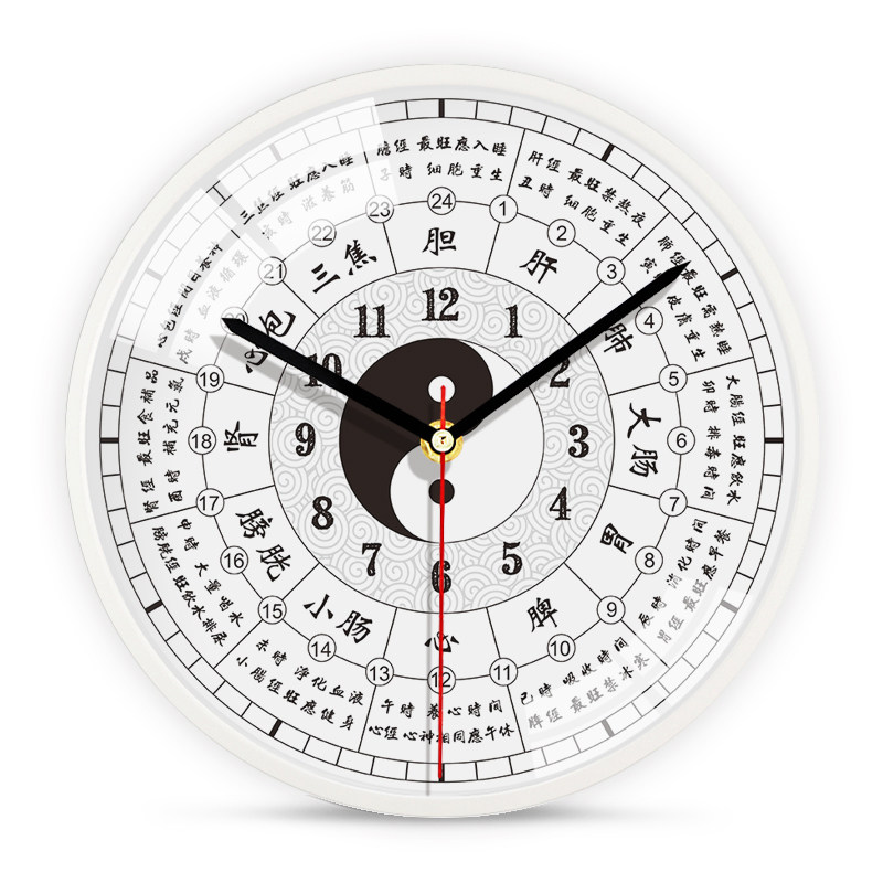 八卦钟表时钟挂钟十二时辰钟客厅子午流注中国风中医招财辟邪镇宅