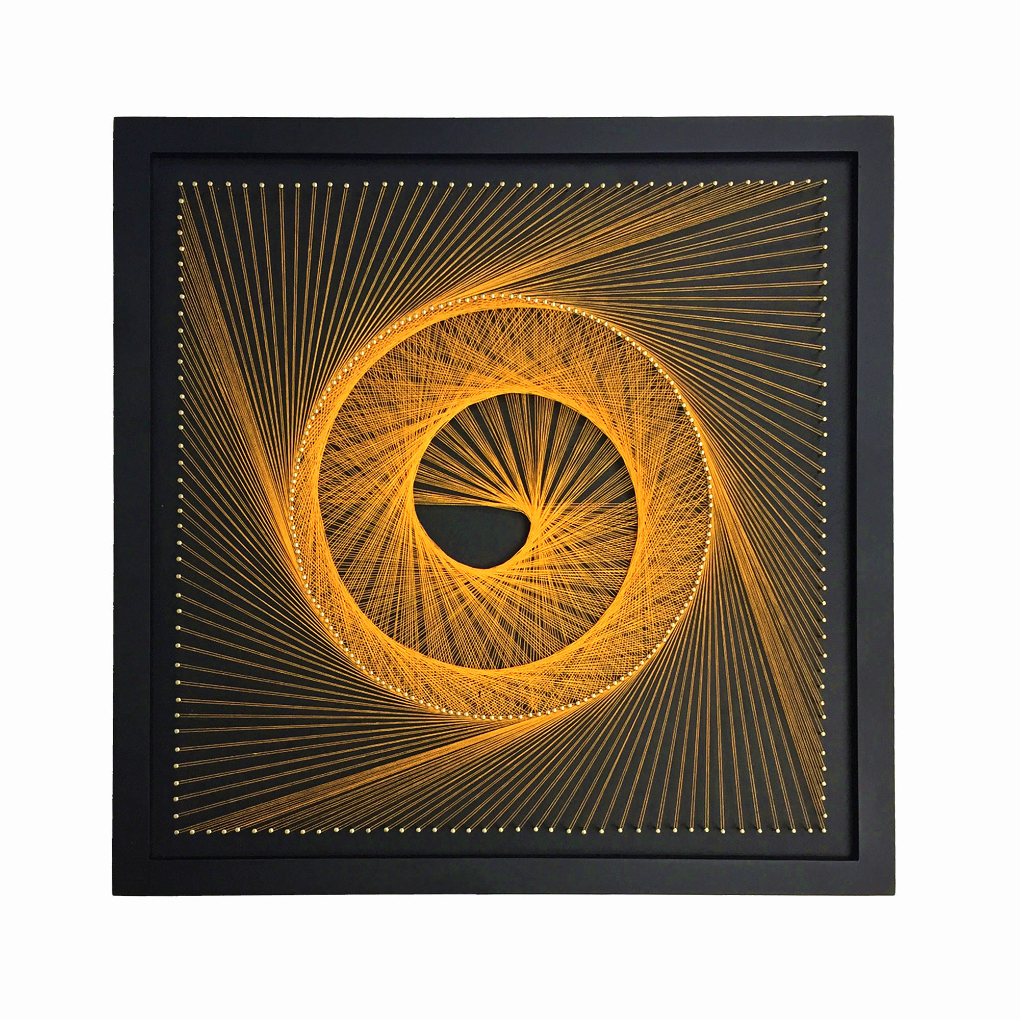 深山火橙3d抽象手工制作diy纱线画钉子绕线装饰画现代简约壁画