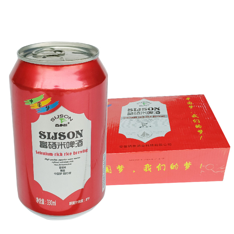 松精酿啤酒江西宜春特产富硒米啤酒拉罐啤酒 330ml 24瓶四季 - 啤酒