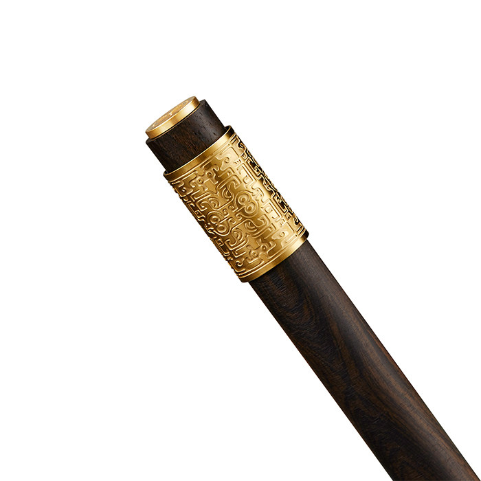 【弘道文创】笔下原创轮回转运签字笔高档办公商务24k镀金黑檀木转经