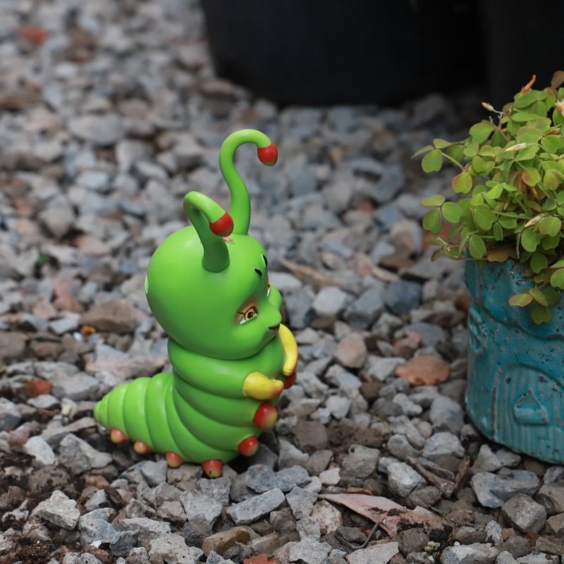 树脂糖宝存钱卡通动物毛毛虫花园庭院花盆装饰品其它园艺用品