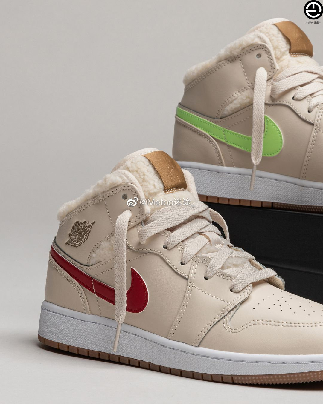 airjordanmid女子新款珍珠奶茶鸳鸯加绒aj1篮球鞋