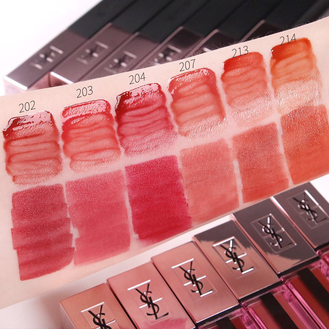 ysl圣罗兰黑管小粉粉条粉金粉管唇釉唇彩