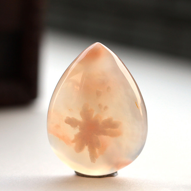 玛瑙碧雅樱花吊坠一物一图项坠水滴梯形水晶冰透项坠