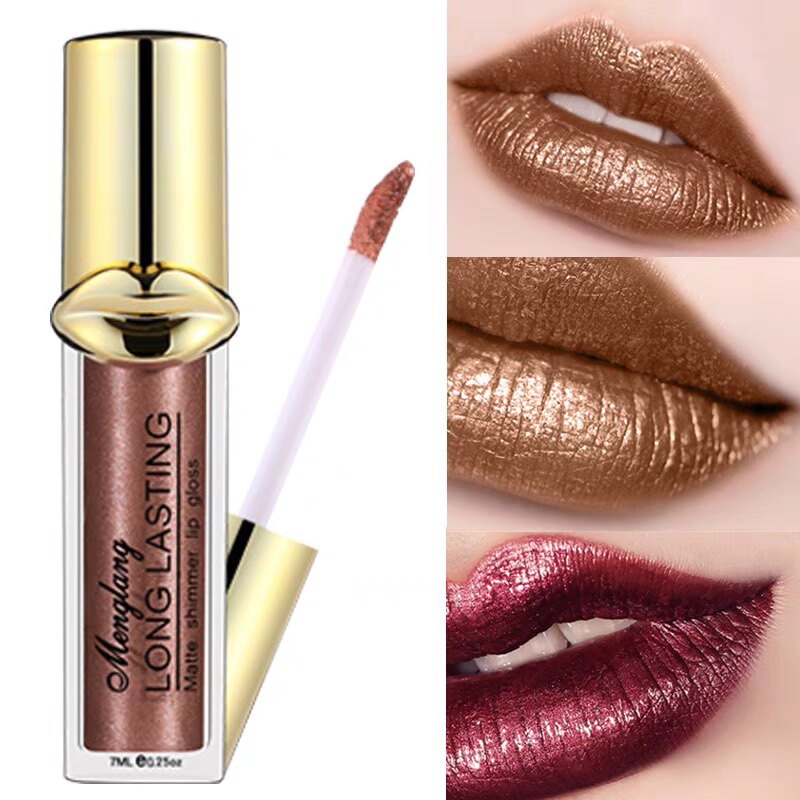 巧克力口红唇彩亮晶晶闪亮亮片中毒色唇咖啡色唇蜜唇彩