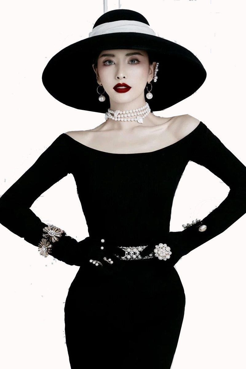 2020影楼复古新款拍摄服饰时尚名媛赫本修身民族服装