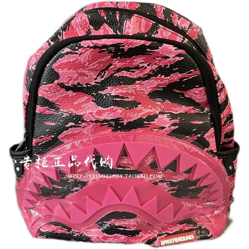 sprayground鲨鱼欧美潮流时尚红唇双肩背包sg休闲书包双肩背包