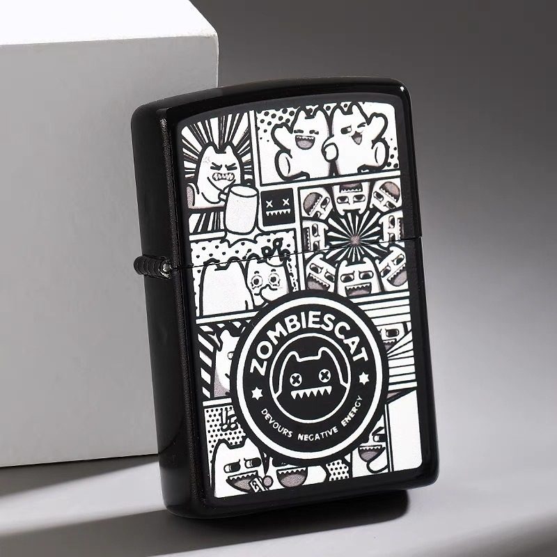 zippo打火机官方正版魔鬼猫联名男士zipoo礼盒玩偶zippo