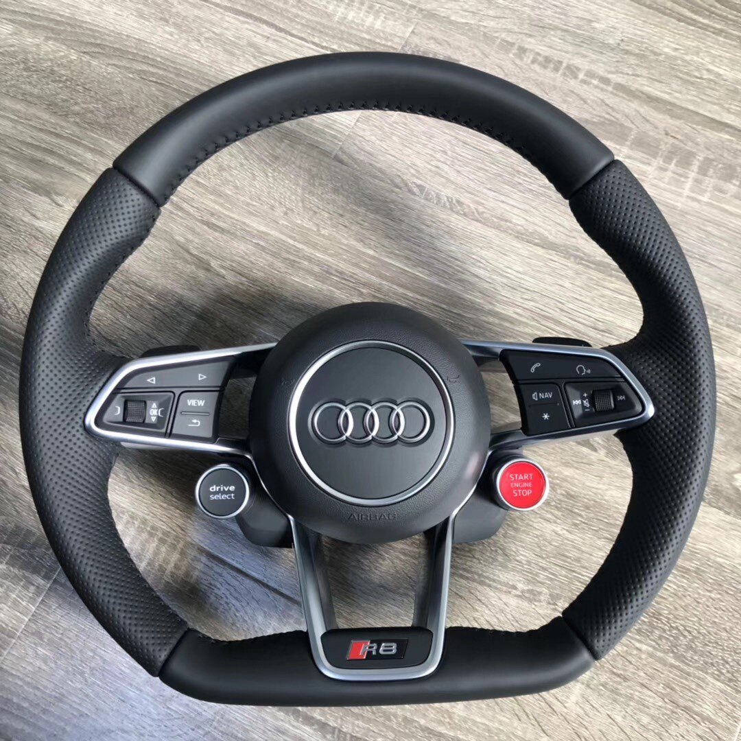 奥迪r8半打打孔方向盘两键德国原装方向盘