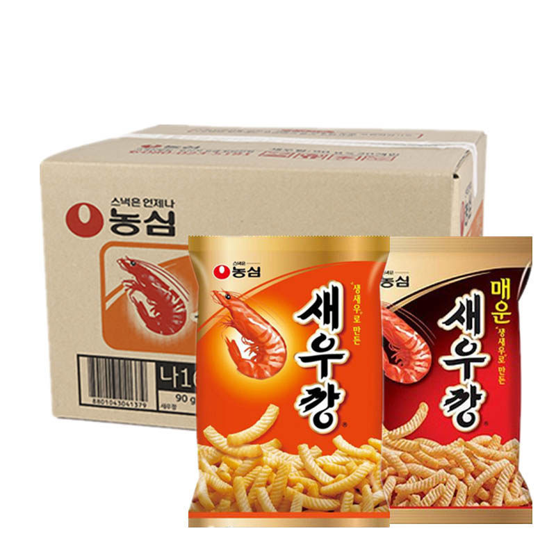 韩国进口农心鲜虾条整箱原味辣味虾米儿童零食膨化食品