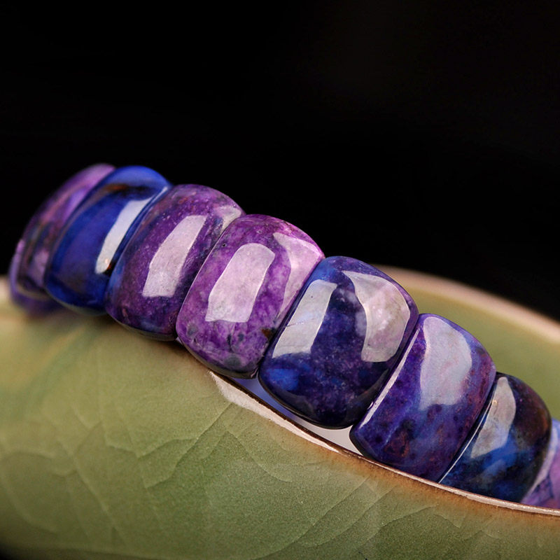 露西奇天然舒俱来手排女帝王紫色苏纪石手链手牌手镯