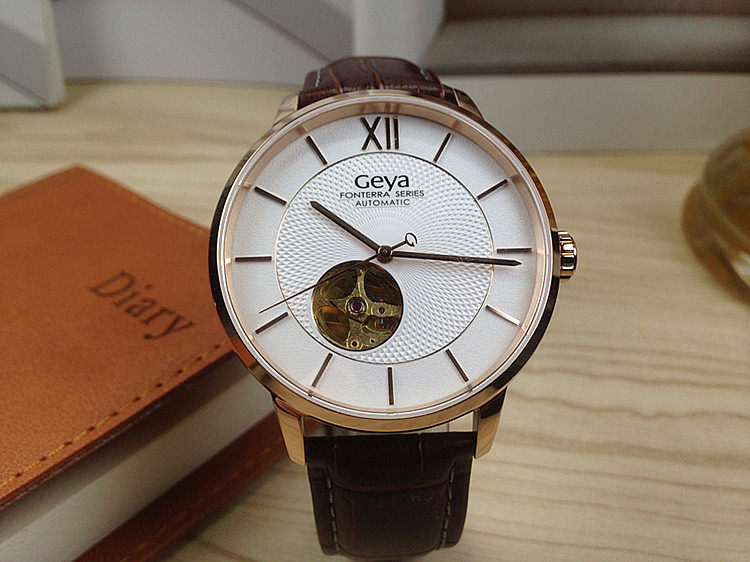 正品geya格雅手表男表机械表全自动镂空男士g08209ghw国产腕表