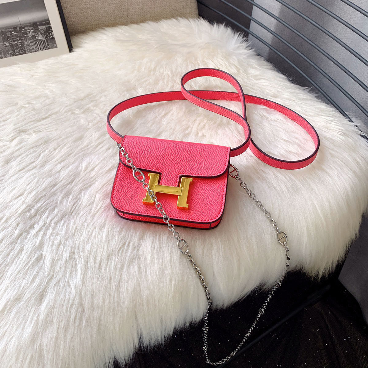 康康包包迷你包迷你空姐包女粉色豆腐小方链条通用款女包