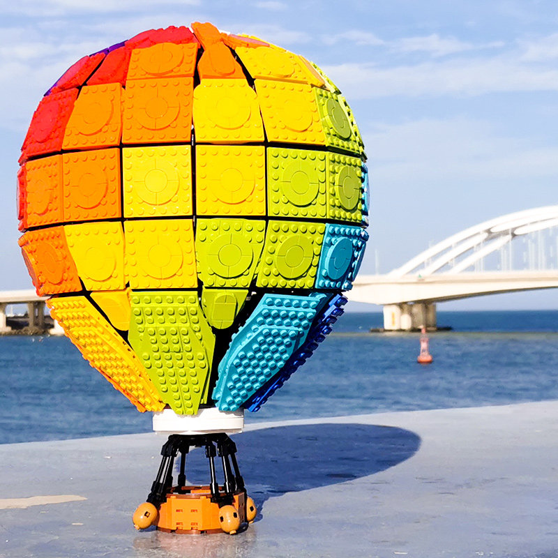 乐高彩虹热气球moc创意拼装积木模型女孩系列建构