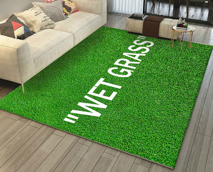 宜家ikea草地wetgrassoffwhiteow联名潮牌长绒客厅地毯