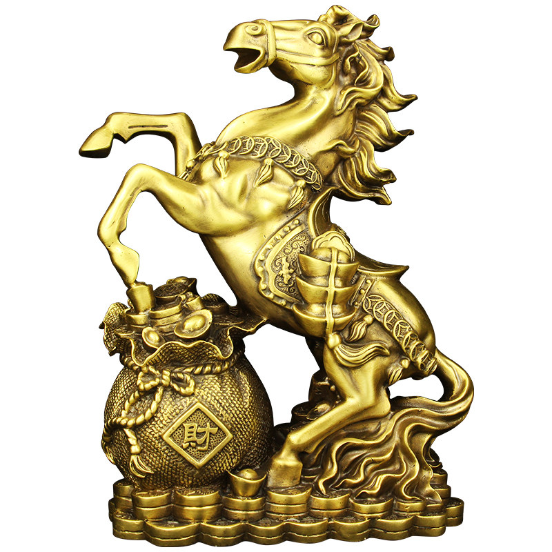 金钱办公室客厅马客厅福袋马福袋马风水招财风水黄铜摆件