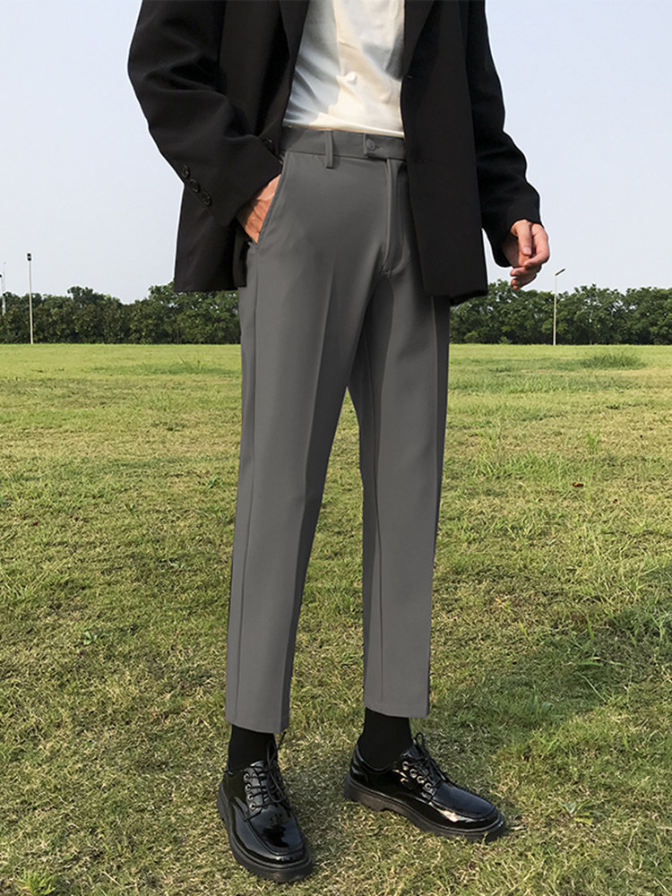 裤子男韩版潮流直筒西装宽松休闲裤ins垂坠西裤休闲裤