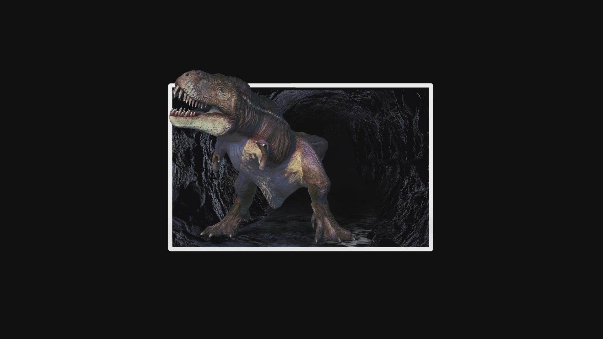 视频kj17恐龙出镜裸眼3dled显示屏素材全息投影设计素材