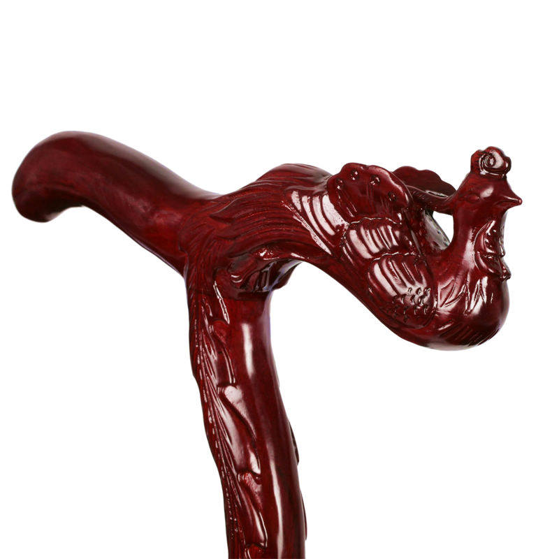 拐杖手杖新款红木实木老人木质老年人凤头木雕