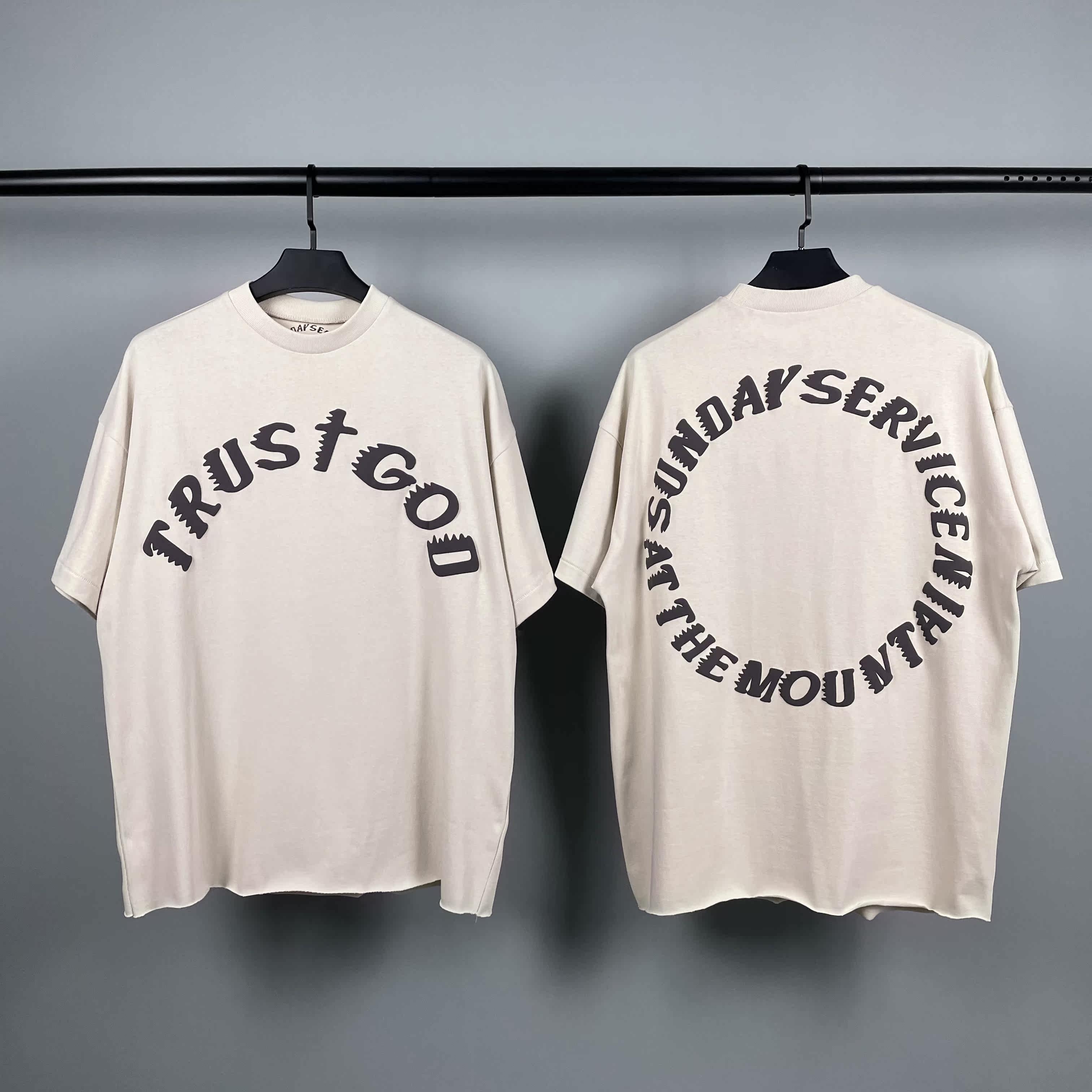 cpfmkanye侃爷周日限定美式高街宽松男士情侣t恤