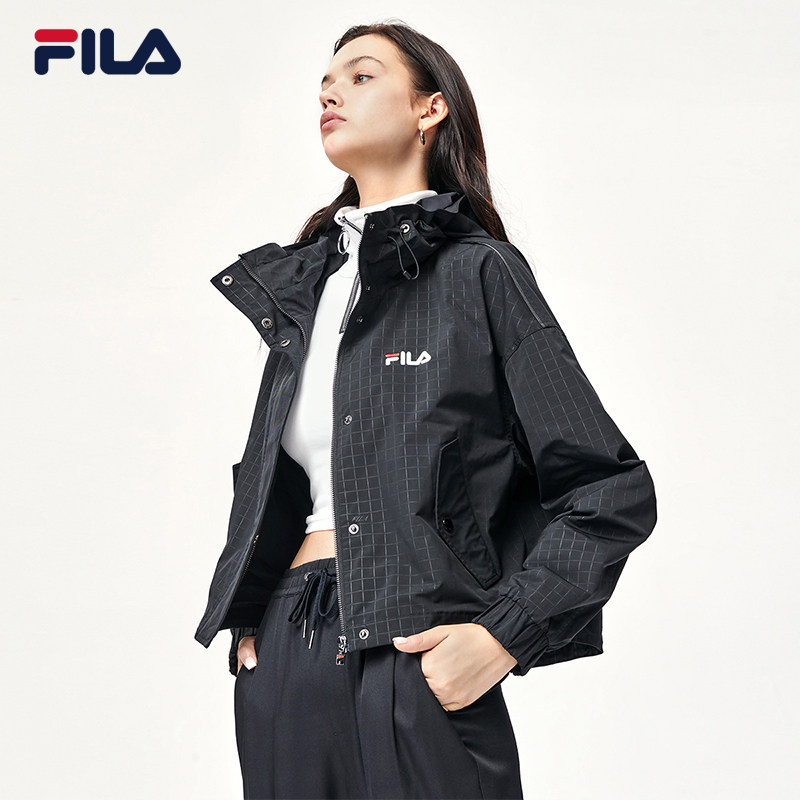 倪妮同款fila斐乐女子梭织上衣2022春季新款摩登时尚休闲外套