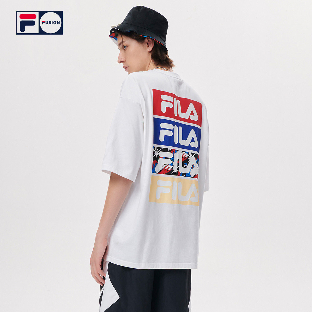 filafusion斐乐潮牌短袖2021秋季新款字母百搭运动t恤