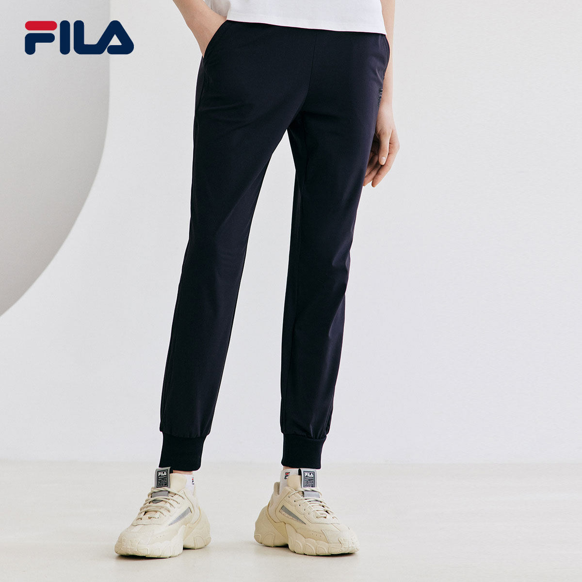 fila斐乐官方女裤针织长裤2021秋季新款休闲裤运动长裤
