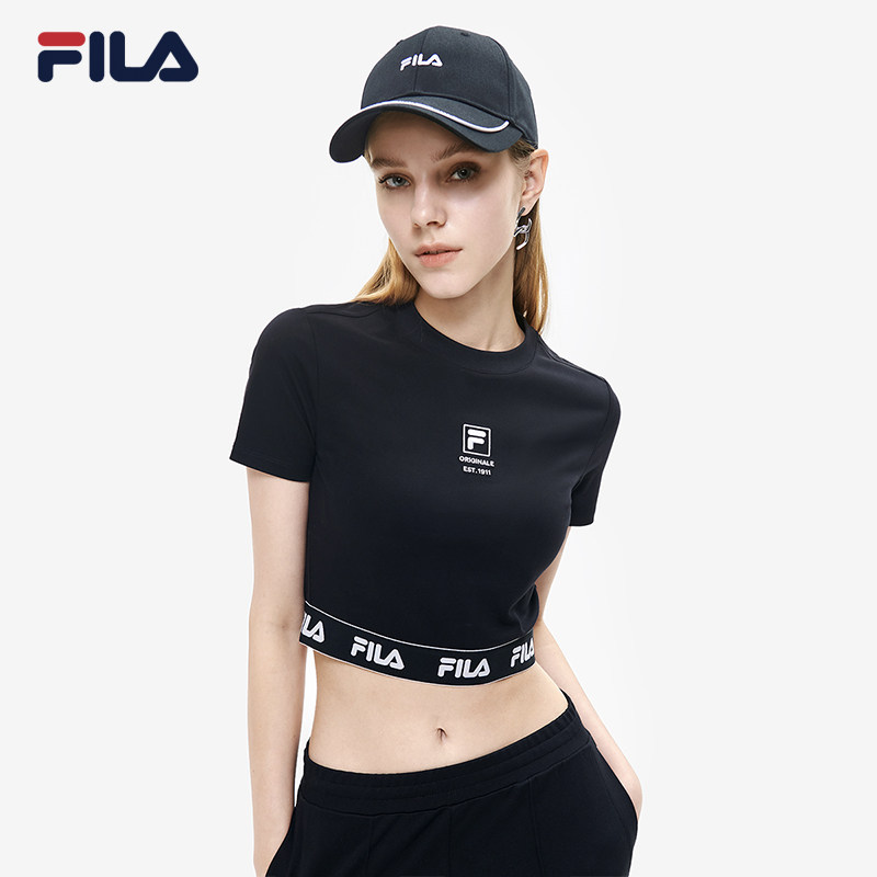 套装自选fila斐乐女子2022夏季时尚运动针织短袖运动套装