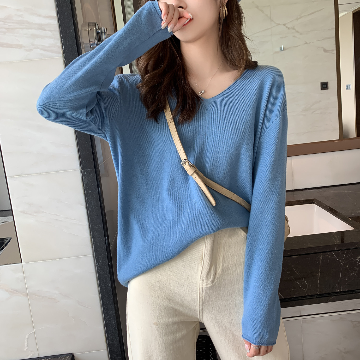 早春2020新款外穿针织衫女韩版洋气宽松上衣内搭毛针织衫