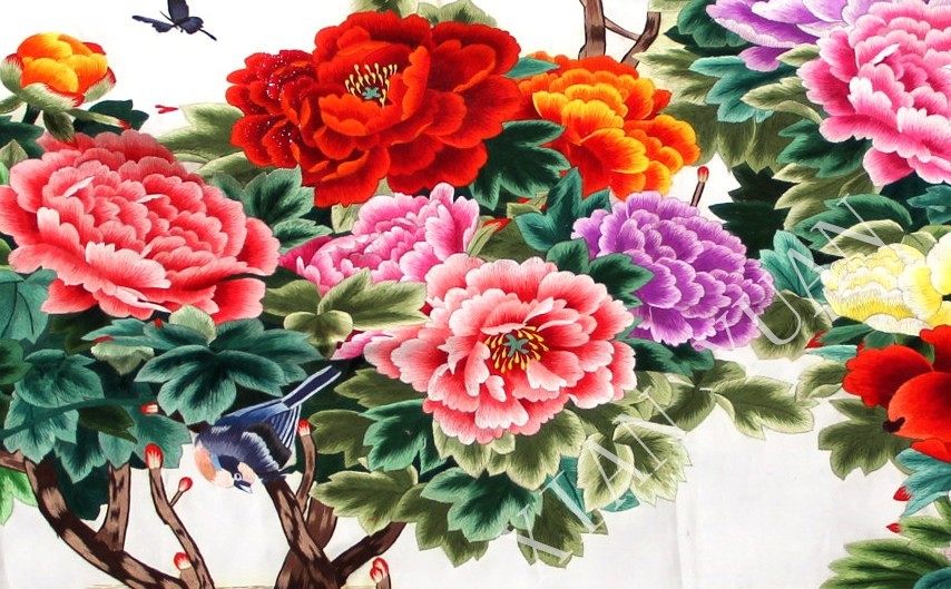 苏绣成品苏州手工刺绣中高高等客厅装饰画牡丹花苏绣