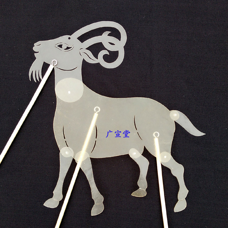 皮影戏道具生肖带杆动感动物熊牛猫兔羊鼠狐本色皮影