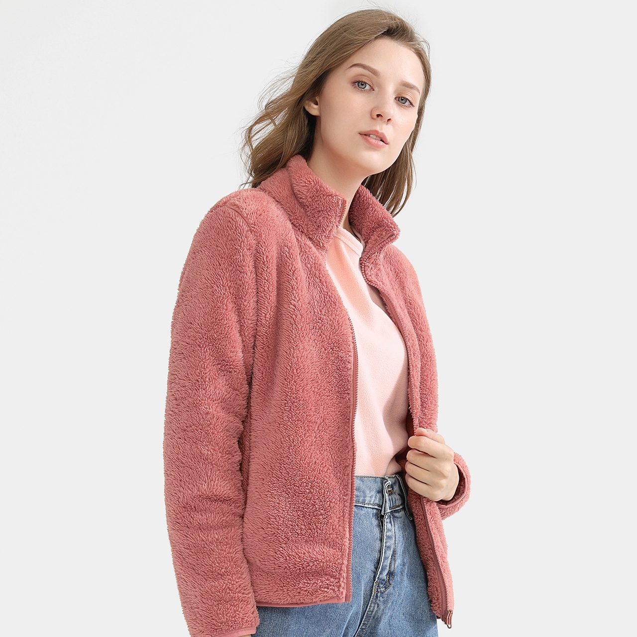 骆驼摇粒绒绒衣外套女款2021新款珊瑚瑚绒户外抓绒衣