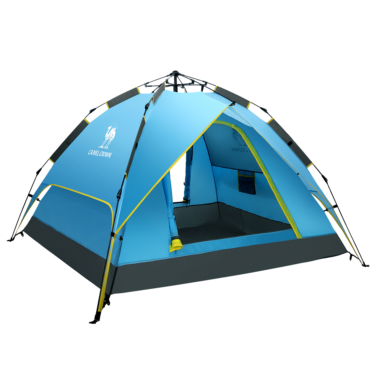 骆驼户外液压自动帐篷 3-4人家庭露天野营加厚防雨四季双层帐篷