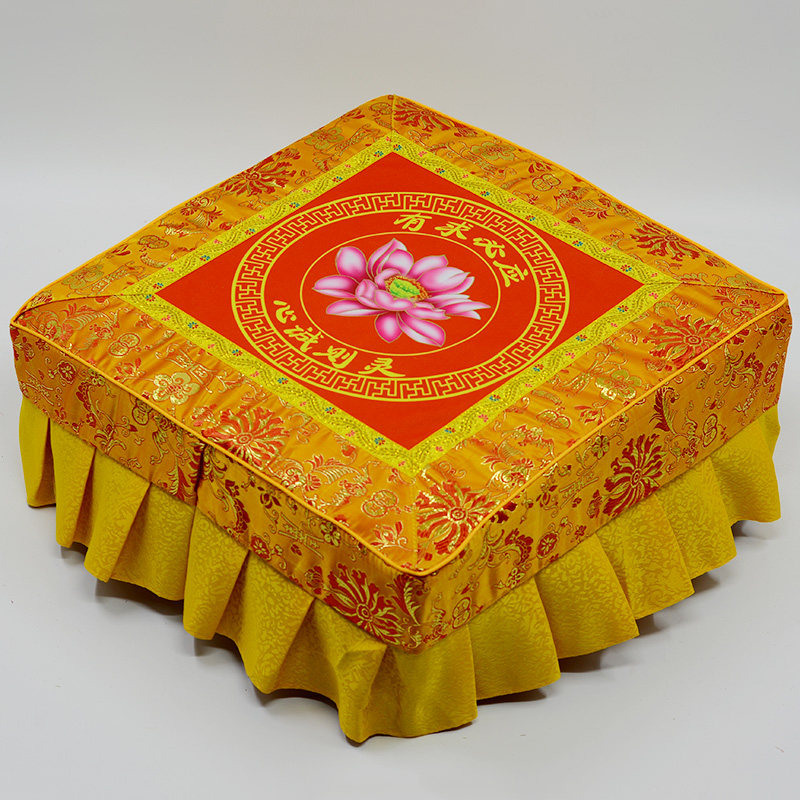 莲花布面拜凳套拜垫佛堂寺庙拜跪跪垫蒲团磕头蒲团