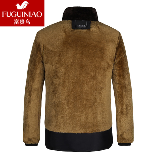 Fuguiniao middle-aged father cotton men's winter plus thick velvet coat 2019 new winter coat jacket Fuguiniao middle-aged father cotton men's winter plus thick velvet coat 2019 new winter coat jacket