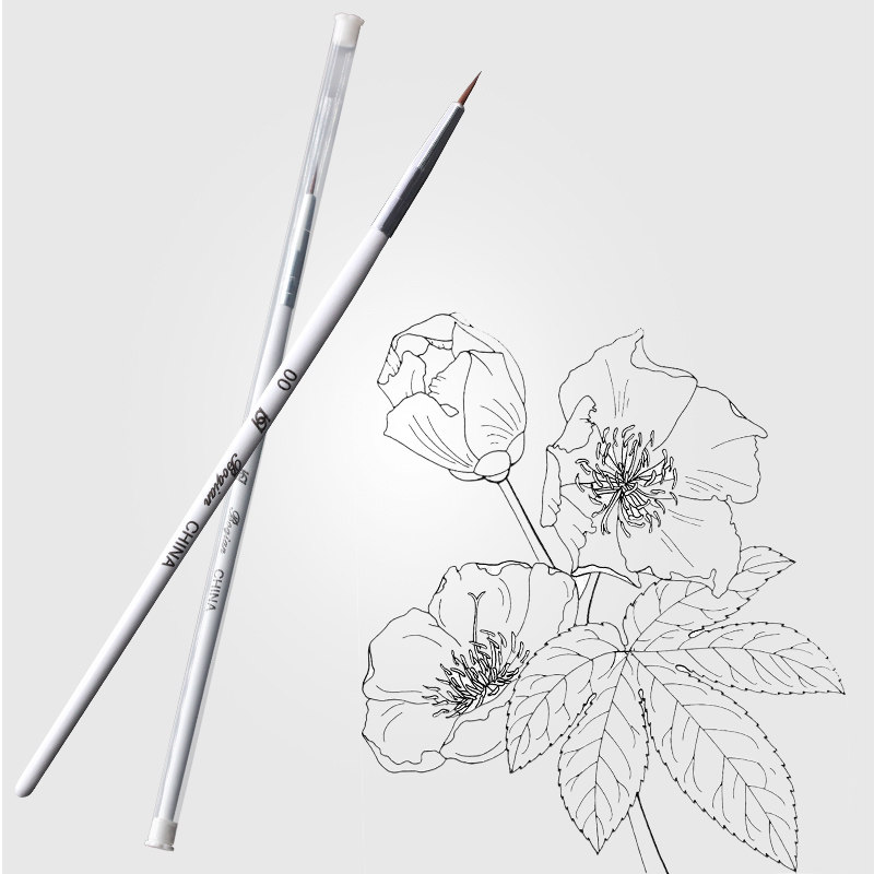 美甲圆头绘画笔刷拉线笔画花笔彩绘笔勾线笔美甲工具