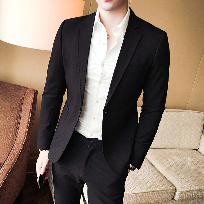 2022新款西装外套男韩版潮流修身青年春秋商务休闲帅气男士小西服