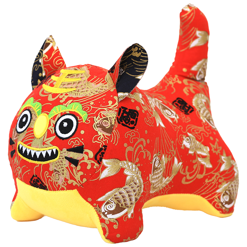 传统民间工艺布老虎摆件中国国风老虎公仔毛绒玩具民俗毛绒布艺类玩具