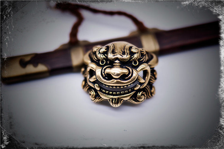 1/6 1:6 12寸 兵人 手工金属盔甲配件 吞腹兽 腹吞兽头 合金 腰带