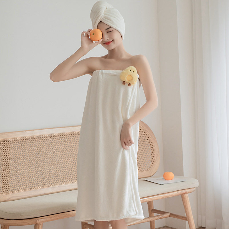 浴巾裹胸不掉速干吸水纯棉长款可爱浴裙可穿浴巾