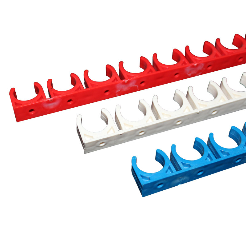 16pvc20线管排卡红白电工穿线管固定8u型穿线管卡10位连排线管夹