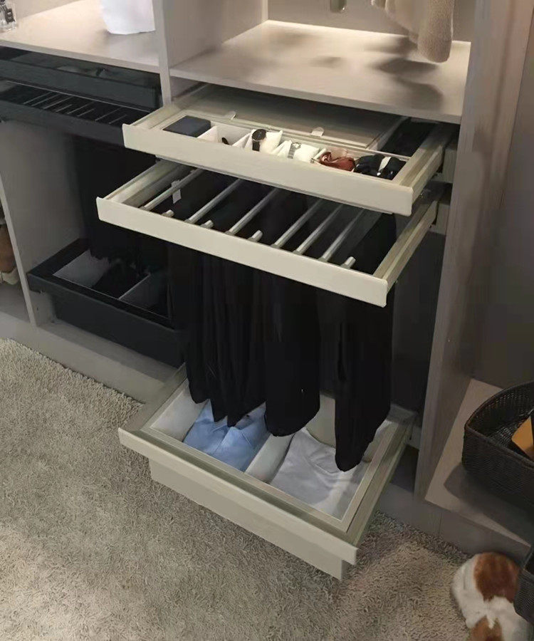 裤架伸缩衣柜拉篮家用抽屉多功能抽拉裤抽首饰柜内裤架